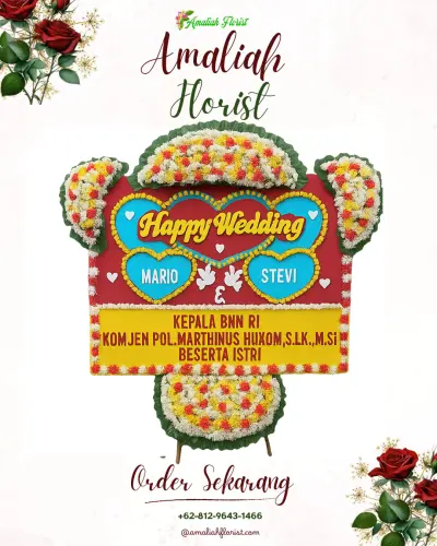Karangan Papan Bunga Pernikahan di Jogonayan